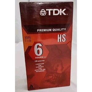 TDK T-120HS High‎ Standard VHS Video Tape NOS T-120 6 Hours